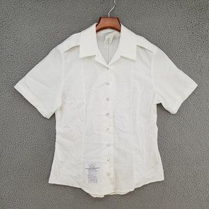 Defense Logistics Agency Garrison Shirt Womens White Tuck In Short Sleeve Sz 10